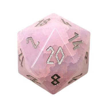 30MM Gemstone D20 Boulder: Shattered Pink Opalite