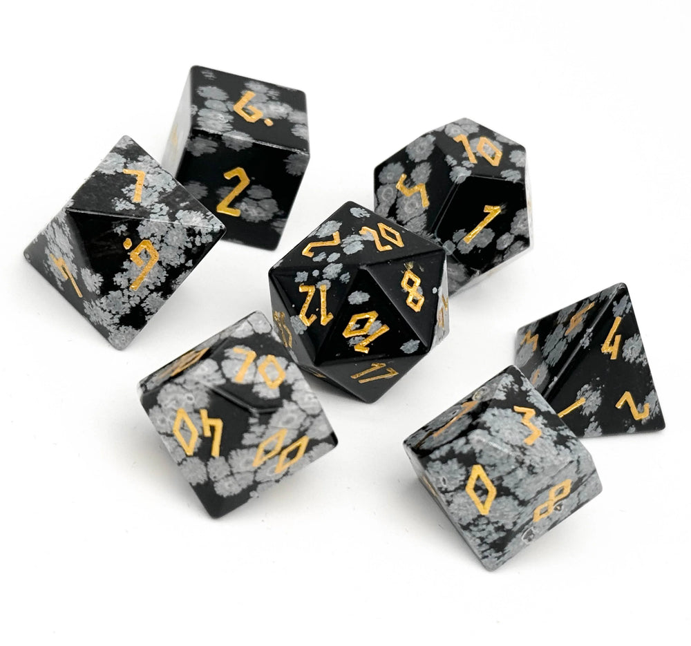Gemstone Dice: Snowflake Obsidian