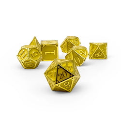 Metal RPG Dice Set: Glow-in-the-Dark Storybook - Crystals of Light