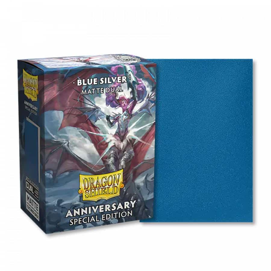 Dragon Shield Dual Matte Sleeves: Cobalt/Silver (100)