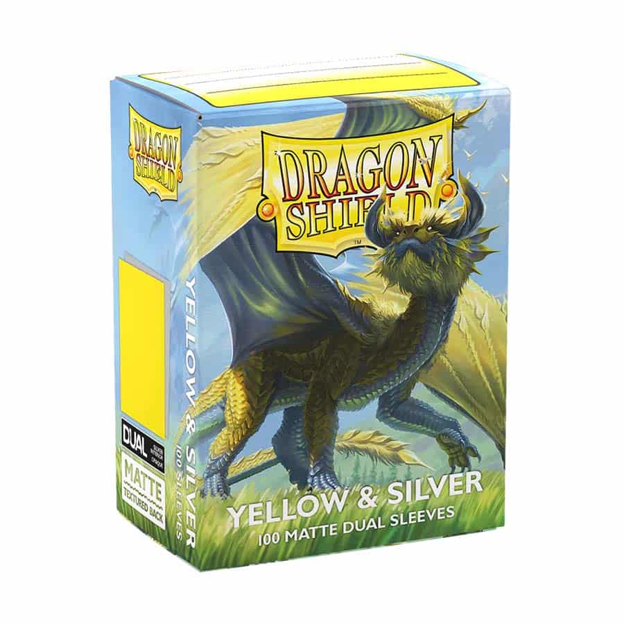 Dragon Shield: Dual Matte Sleeves - Yellow/Silver (100ct)