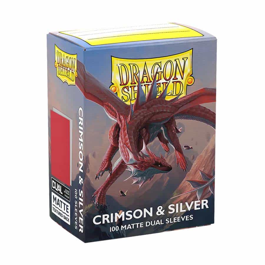 Dragon Shield: Dual Matte Sleeves - Crimson/Silver (100ct)