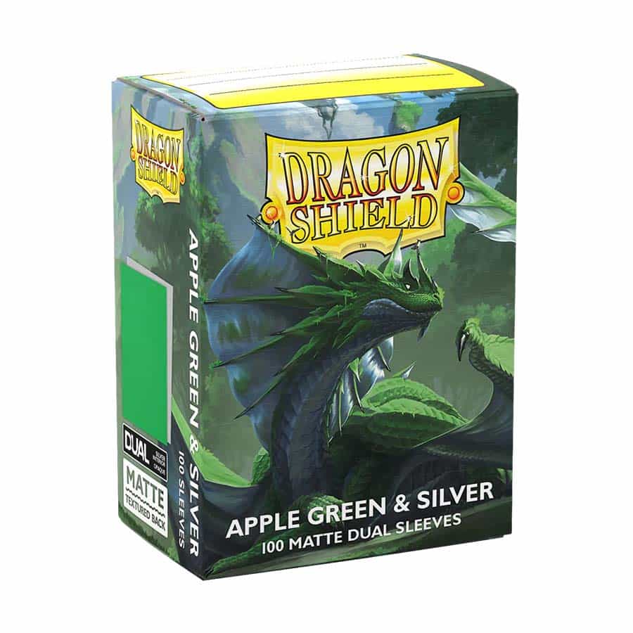 Dragon Shield: Dual Matte Sleeves - Apple Green/Silver (100ct)