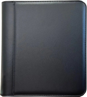 Generic 4-Pocket Zippered Toploader Binder - Leatherette Black