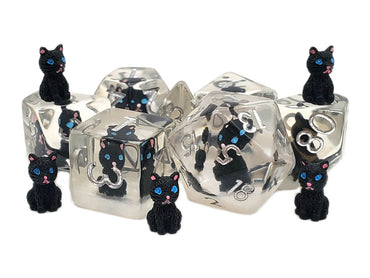 Acrylic RPG Dice Set: Animal Kingdom - Black Cat