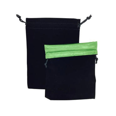 Velvet & Satin Dice Bag: Black/Green
