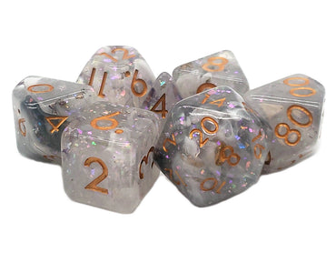 RPG Dice Set: Particles - Black/White Mist