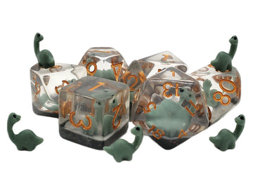 RPG Dice Set: Animal Kingdom - Green Baby Brontosaurus