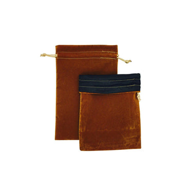 Velvet & Satin Dice Bag: Brown/Black