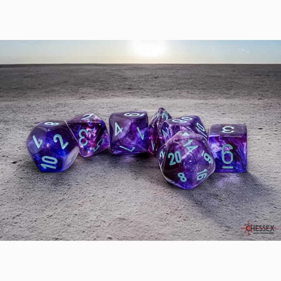 Mega RPG Dice Set: Nebula - Nocturnal/Turquoise
