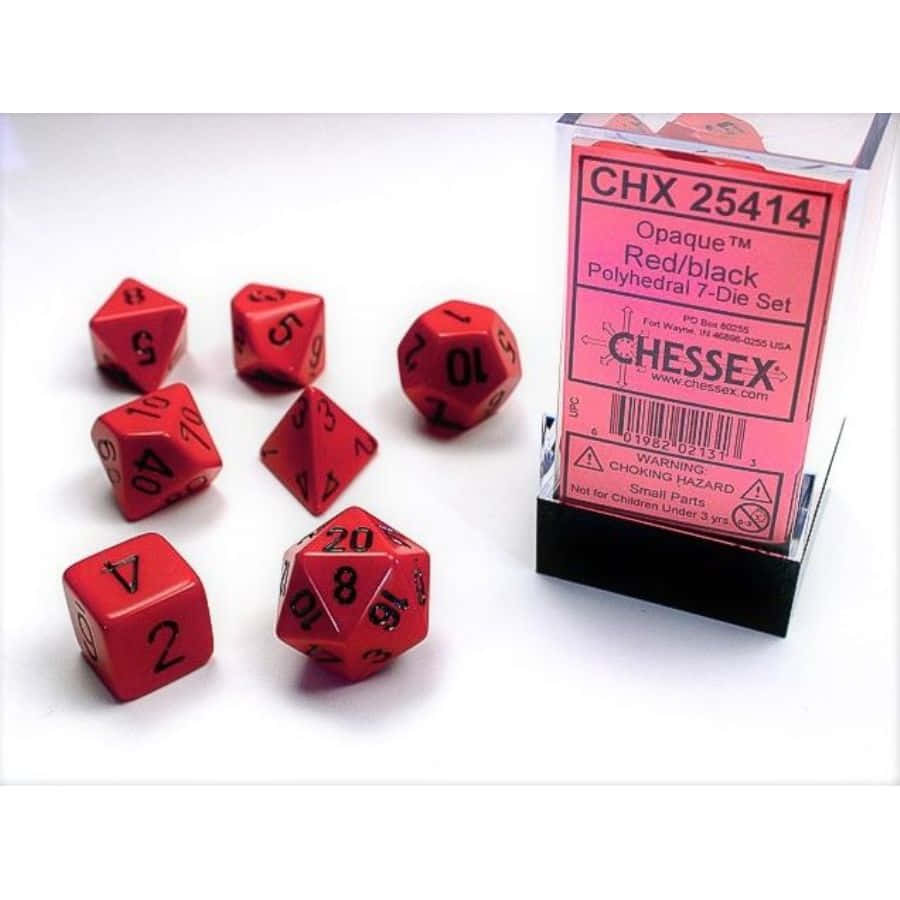 RPG Dice Set: Opaque - Red/Black