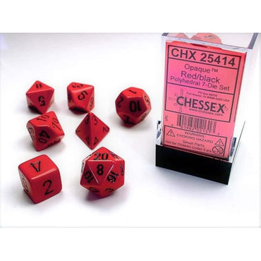 RPG Dice Set: Opaque - Red/Black
