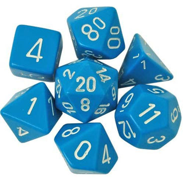 RPG Dice Set: Opaque Light Blue/White