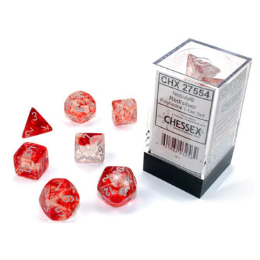 Chessex 7-Die Set: Nebula Red/Silver