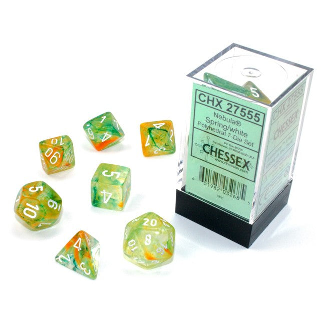 Chessex 7-Die Set: Nebula Spring/White