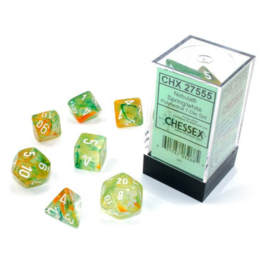 Chessex 7-Die Set: Nebula Spring/White