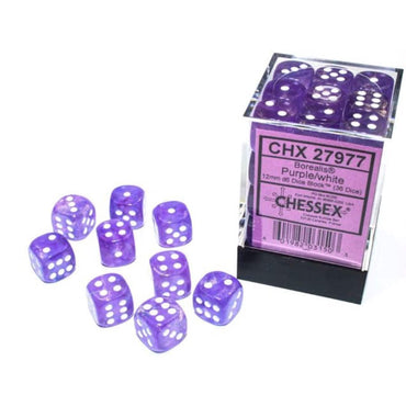 12mm D6 Brick: Borealis - Purple/White (36ct)
