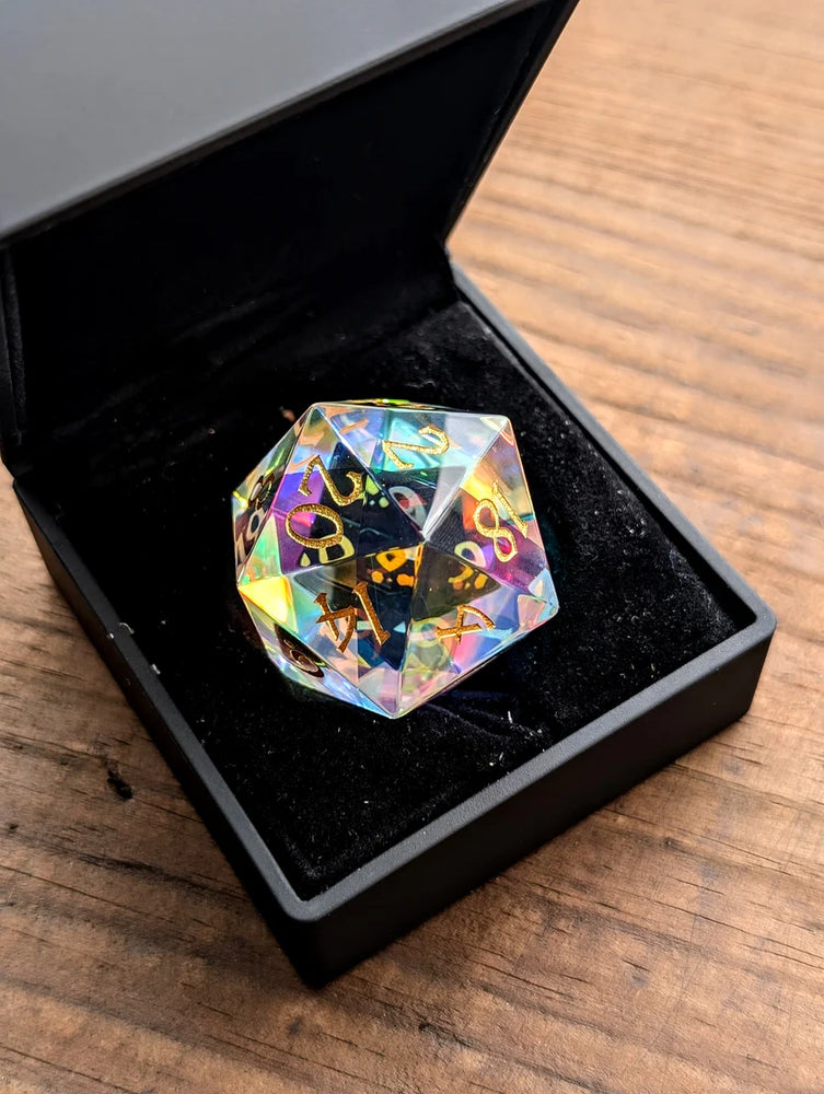 33mm Gemstone D20: Divine Fire