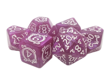 RPG Dice Set: Coiled Serpent - Orchid/White