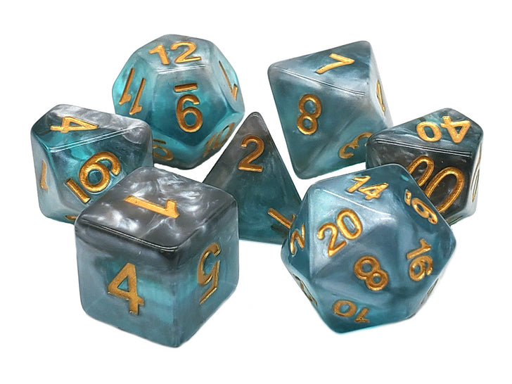 Old School: Gradients - Cold Steel Dice Set