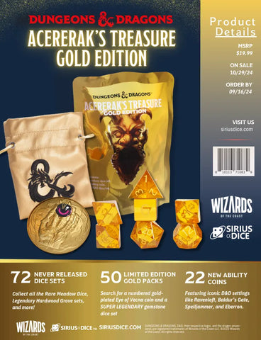 Acererak's Treasure: Mystery Dice Set Gold Edition