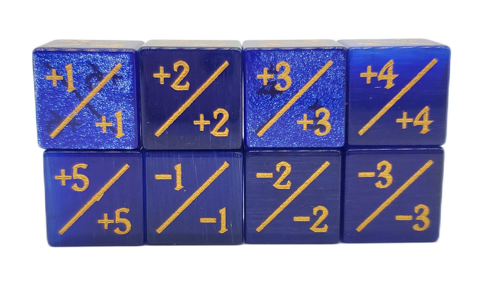 Gemstone +/- Counter Dice: Cat's Eye Blue