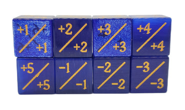 Gemstone +/- Counter Dice: Cat's Eye Blue