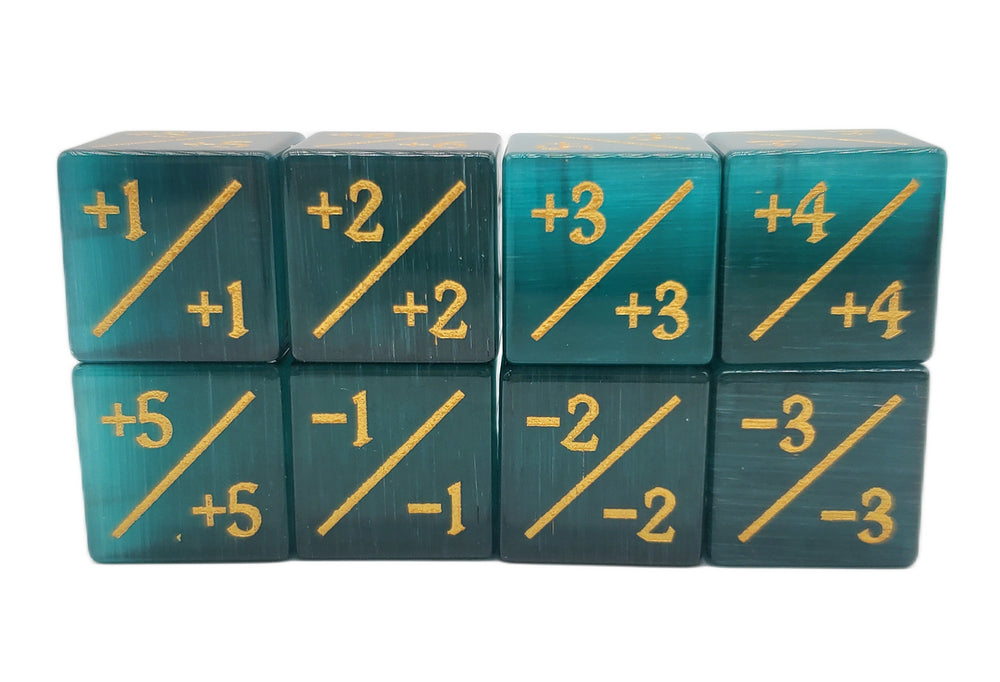 Gemstone +/- Counter Dice: Cat's Eye Green