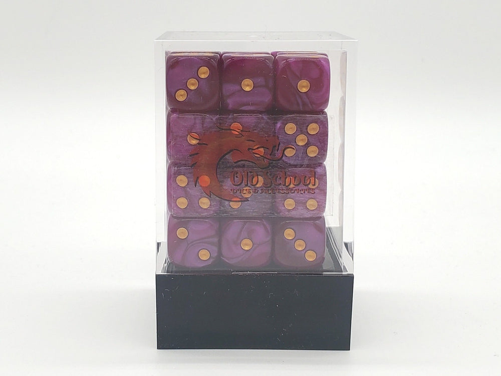 12mm D6 Brick: Pearl Drop - Lavender/Gold (36ct)
