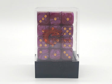 12mm D6 Brick: Pearl Drop - Lavender/Gold (36ct)