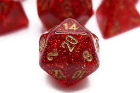 Mini RPG Dice Set: Vortex - Ruby Red/Gold