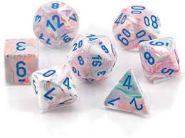 Mini RPG Dice Set: Festive - Pop Art/ Blue