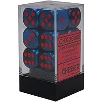 16mm D6 Brick: Gemini - Black Starlight/Red (12)