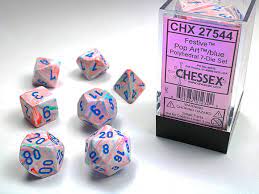 Chessex 7-Die Set: Pop Art/Blue