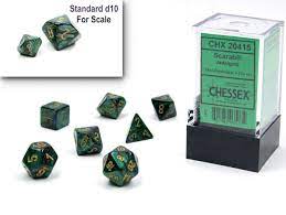 Mini RPG Dice Set: Scarab - Jade/Gold