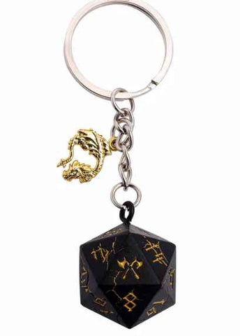 D20 Keychain: Barbarian - Matt Black