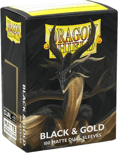 Dragon Shield: Dual Matte Sleeves - Black & Gold (100ct)