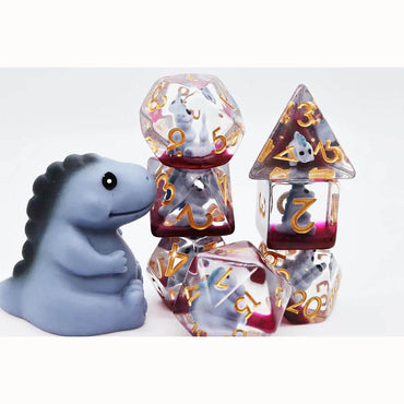 RPG Dice Set: Gray T-Rex