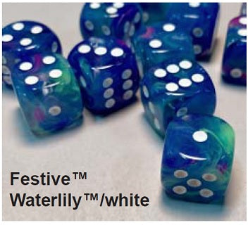 16mm D6 Brick: Festive - Waterlily/White (12ct)