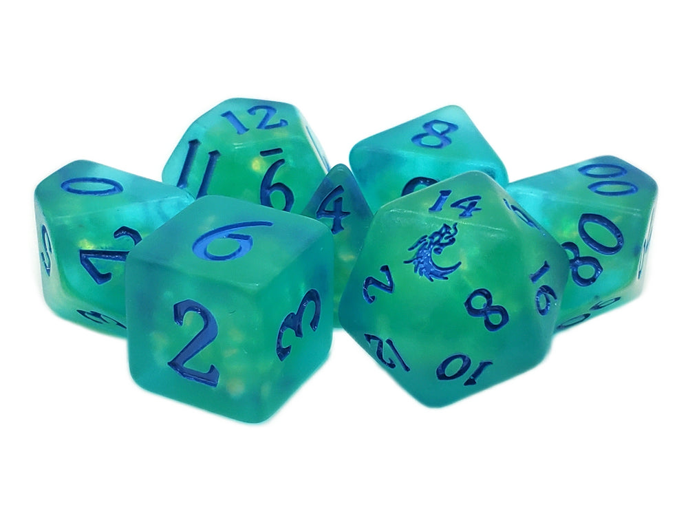 RPG Dice Set: Infused - Cyan Frosted Firefly