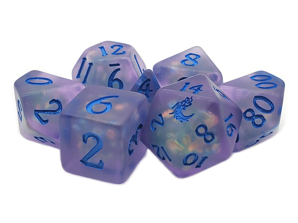 RPG Dice Set: Infused - Lavender/Blue Frosted Firefly