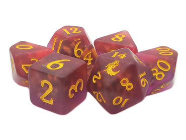 RPG Dice Set: Infused - Crimson/Yellow Frosted Firefly