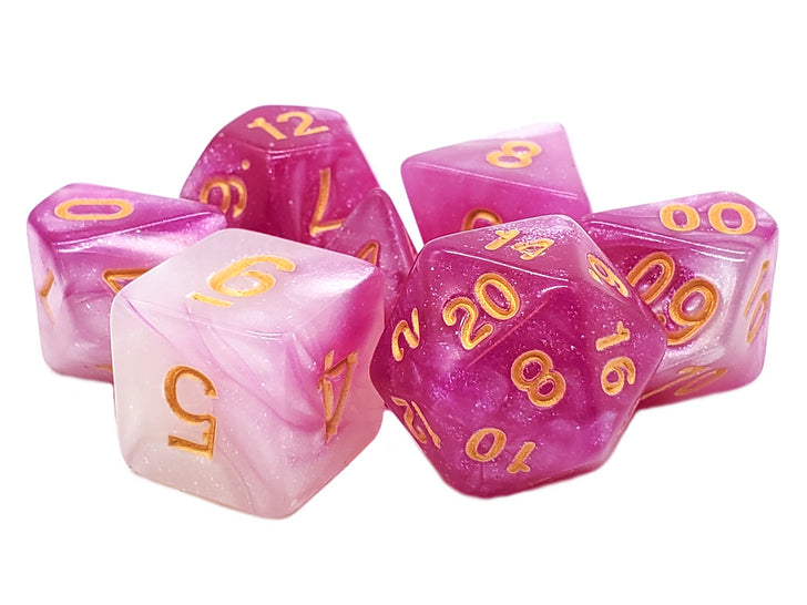 Acrylic RPG Dice Set: Galaxy - First Kiss