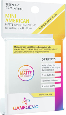 Matte Board Game Sleeves: "Mini American" 42x65mm (50)