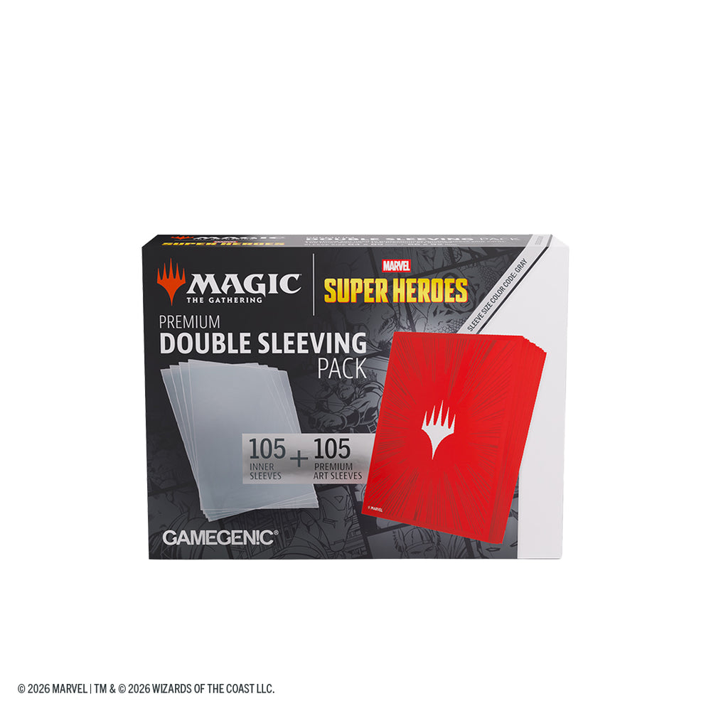 Magic: The Gathering | Marvel Super Heroes Premium Double Sleeving Pack 100 - Comic Burst Red