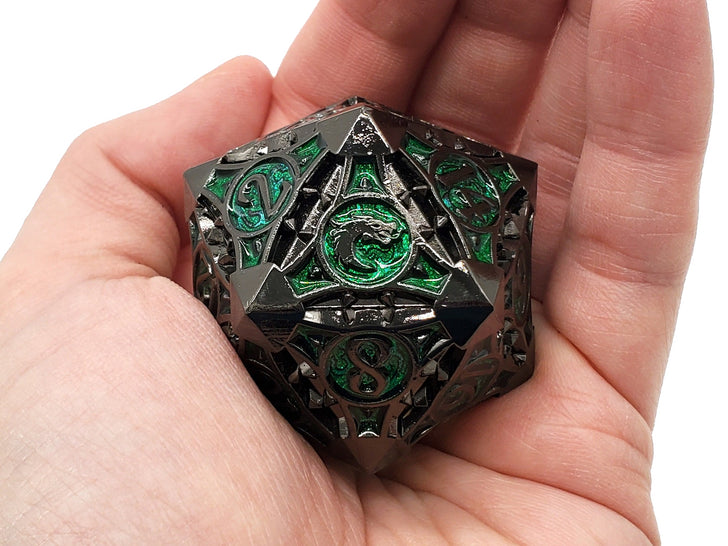 40MM D20: Black Nickel/Green