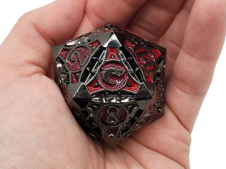 40MM D20: Black Nickel/Red