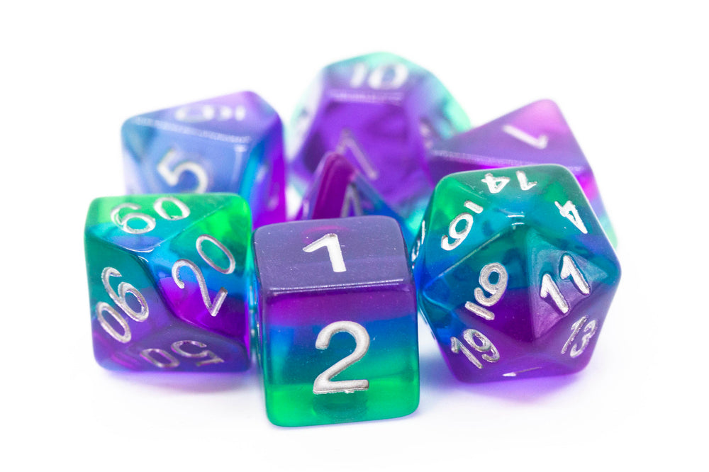 RPG Dice Set: Gradients - Translucent Blue Aurora