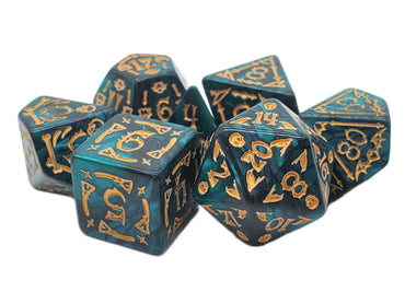 RPG Dice Set: All Hallows Eve - Green/Gold