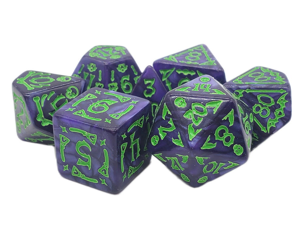 RPG Dice Set: All Hallows Eve - Purple/Green